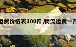 物流运费价格表100斤,物流运费一斤多少钱