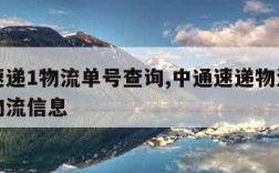 中通速递1物流单号查询,中通速递物流单号查询物流信息